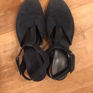 Arche blue nubuck t strap heels 41